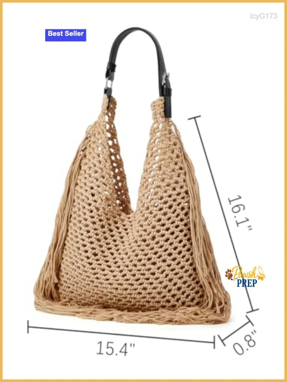 Crochet Shoulder Bag Fringe Hollow Woven Hobo Tote Handbag Large Travel Beach